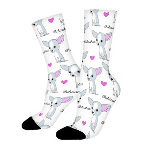 Chihuahua Dog Women Printed Crew Socks Funny Funky Socks Soft Polyester Novelty Gifts for Artists Men - 1 of 1