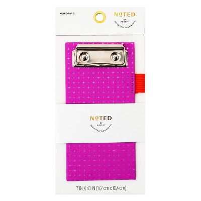 Noted by Post-it 4"x7" Dot Grid Mini Clipboard Hot Pink