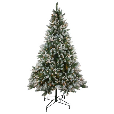 Northlight 6.5' Prelit Artificial Christmas Tree Frosted Sierra Fir - Clear Lights