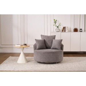TiramisuBest 41 Inch Accent Chairs Swivel Barrel Chair with Pillows High Resilience Sponge 360 Degree Rotation Lounge Seating for Living Room - 1 of 4