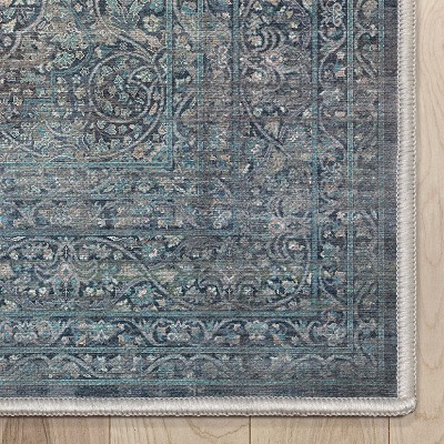 Asha Blue Synthetic Flat Woven 6' x 9' Reversible Area Rug