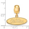 Black Bow Jewelry 14k Yellow Gold Plated Sterling Silver Mississippi Rebels NCAA Bead Charm - 2 of 3