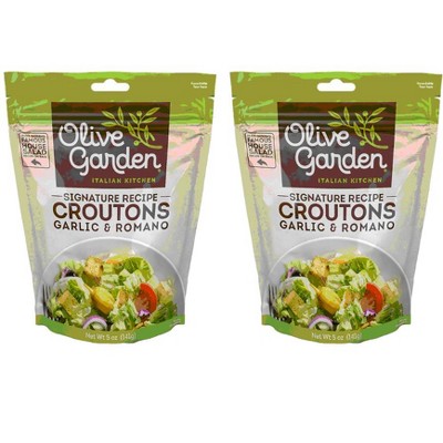 Olive Garden, Seasoned Croutons, Garlic and Romano, 5 oz Bag (Pack of 2)