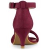 Allegra K Women's Round Open Toe Ankle Buckle Strap Kitten Heel Sandals - 3 of 4