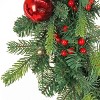 24" Prelit LED Christmas Wreath with Red Ornaments and Berries Warm White Lights - National Tree Company - 3 of 4
