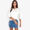 Anna-Kaci Women's 3/4 Sleeve Button Down Shirt With Floral Embroidered Details, V-Neck, Lightweight - image 3 of 4