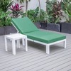 LeisureMod Chelsea Modern Outdoor Chaise Lounge Chair in White Fame With Side Table - 2 of 4