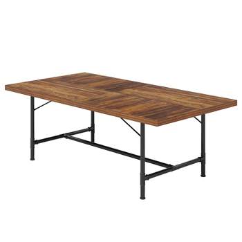 Tribesigns 70.9-inch Dining Table for 6-8 People, Rectangle Wood Kitchen Table with Tube Metal Frame for Dining Room, Living Room
