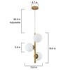 LLHZSY 3-Light Sputnik Globle Chandelier Hanging Ceiling Pendant Lights With Opal Glass Shade - 13 4/5"W x 19 9/10"H - 3 of 4