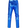 Men's 70s Disco Pants Metallic Sequin Straight Leg Trousers Party Dance Outfits Silver Plaid - 2 of 4