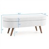 COWLOWN Ottoman Storage Bench with Rubber Wood Legs, Multi-Functional Footrest & Seat with Hidden Storage - 2 of 4