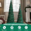 NAYSAYE 2PCS 6FT 5FT Fully Decorated Artificial Xmas Christmas Tree with Red Ornaments for Home Living Room Office, Green, 25"*25"*72" - 4 of 4
