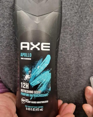 AXE Men Body Wash & Detailer Shower Tool, Apollo Sage & Cedarwood, 3 Pk