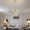 23.6 Inch Crystal Chandeliers, Adjustable Height Ceiling Lighting Fixture, Elegant Pendant Light with Cascading Beads for Bedroom Foyer (No Bulbs) - 4 of 4