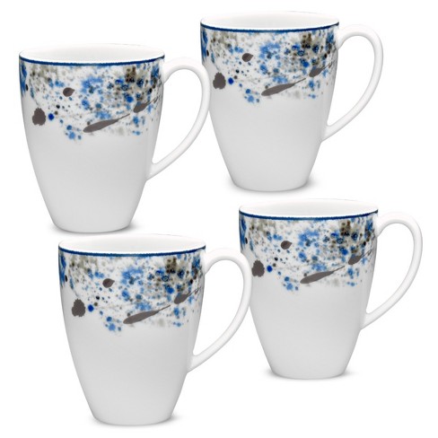 Bruntmor 16 Oz Modern Porcelain Flat Ceramic Mug, Set Of 4, Monochrome :  Target