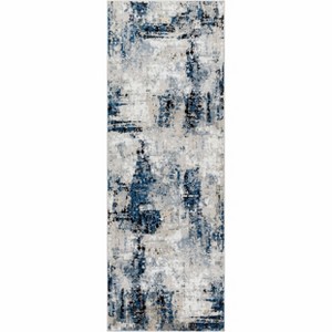 Hauteloom Campsall Blue Abstract Rug - 1 of 4