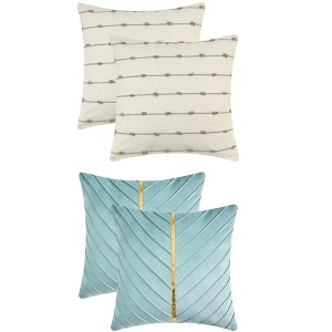REGALWOVEN 4 Pcs Modern Farmhouse Decorative Throw Pillow Covers 18" x 18" - 1 of 4
