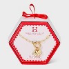 14K Gold Dipped Cubic Zirconia Puffy Heart Charm Initial Necklace - A New Day™ Gold - 3 of 4