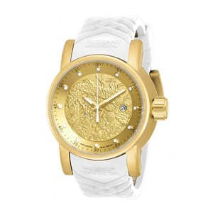 Invicta 19546 Men's S1 Rally Gold Dial Yellow Gold Plated Steel White Silicone Strap Watch - 1 of 4