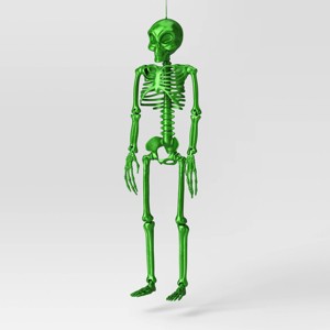 36" Poseable Skeleton with Ghoulish Glow Alien Halloween Decorative Prop Green - Hyde and EEK! Boutique™ - 1 of 3