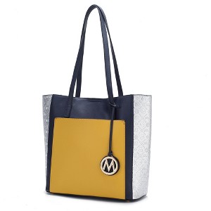 MKF Collection Leah Vegan Leather color-block Women’s Tote Bag by Mia K - 1 of 4