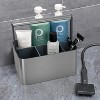 Attop Portable Shower Storage Basket with Handles and Adjustable Dividers for College Dorm, Kitchen, Bathroom Storage Organization Tote, Gray - 2 of 4