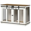 PawHut Modern Dog Crate End Table with Divider Panel, Dog Crate Furniture for Large Dog and 2 Small Dogs with Two Rooms Design - 4 of 4