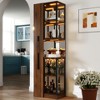 ORRD 70" Display Cabinet with LED Lights & Pull-Out Shelf | Modern Glass Door Curio Cabinet for Living Room, China, Books | Adjustable 3-Mode Lighting - 4 of 4