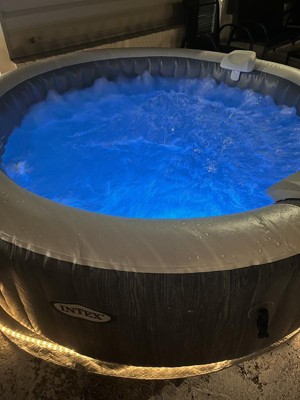 Intex PureSpa Plus 6 Person Portable Durable Inflatable Hot Tub Bubble Jet  Spa with Tablet and Mobile Phone Tray Accessory, Cobalt Blue