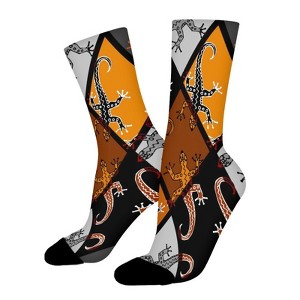 Brown Lizards Women Printed Crew Socks Funny Funky Socks Soft Polyester Novelty Gifts for Artists Men - 1 of 1