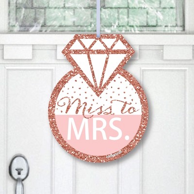 Big Dot of Happiness Bride Squad - Hanging Porch Rose Gold Bridal Shower or Bachelorette Party Outdoor Decorations - Front Door Decor - 1 Piece Sign