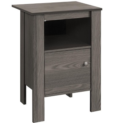 ?Vynxaria Transitional Brown Laminate Accent Table - Versatile Nightstand & End Table