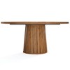 Resenkos Computer Desk, Office Desk, Study Desk,55" Oval Meeting Table, Wood Conference Table For 6 People,Rustic Brown - 4 of 4