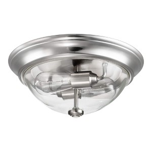Prominence Home 13 Inch Elegant Flush Mount Indoor Ceiling Light, Clear Glass Lighting Fixture for Bedroom or Living Room, Madalyn, 51380-31, Nickel - 1 of 4