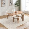 Dolonm Set of 2 Modern Farmhouse Upholstered Seat Dining Chairs with Rubberwood Frame - 3 of 4