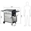 NicBex 4-Burner propane Gas BBQ Grill,49200BTU Output Outdoor Grill with Hanging Basket&Foldable Side Table,Enameled Cast Iron Cooking Grids - 3 of 4