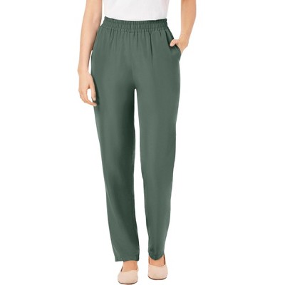 Woman Within Plus Size Tall Hassle Free Woven Pant