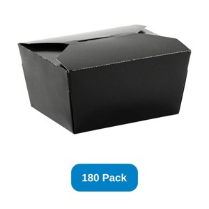 Inno-Pak 22 oz Paper Food Box Black #1 Size - Case of 180 - 1 of 3