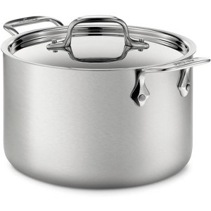All-Clad D5 5-Ply Brushed Stainless Steel Soup Pot 4 Quart Induction Oven Broiler Safe 600F Pots and Pans, Cookware Silver - 1 of 3
