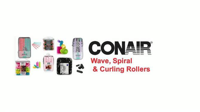 Conair Heatless Satin Loose Waves Roller &#38; Accessories Set - Pink - 5pk, 2 of 8, play video