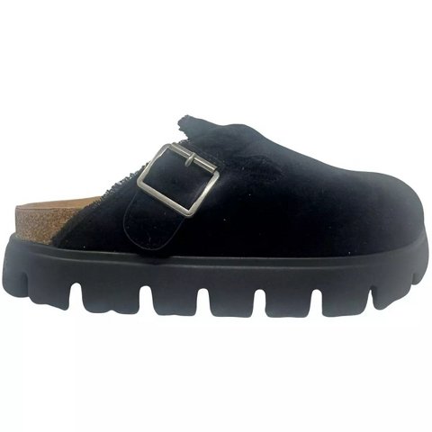 Женские сабо Very G Womens Cali Braided Buckle Faux Suede Mule Slip On Shoe, Black (11)
