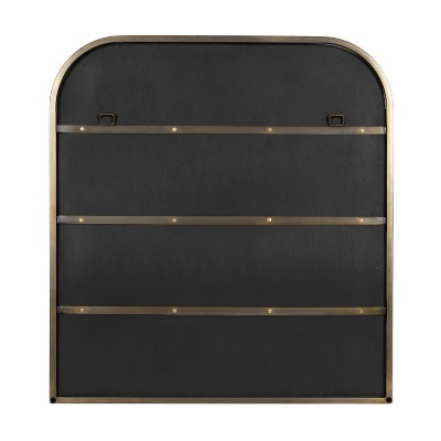 Gold Arched Metal Vanity Wall Mirror, 28 x 30