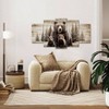 Vintage Grizzly Bear Canvas Wall Art Family Forest Painting Farmhouse Cabin Decor Gallery Wrapped 60x32 Inches Large 5 Piece - 4 of 4