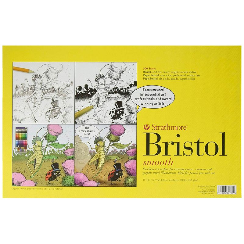 Strathmore 300 Series Bristol Paper, 11 x 17 Inches, 100 lb, 24 Sheets, 1 of 2