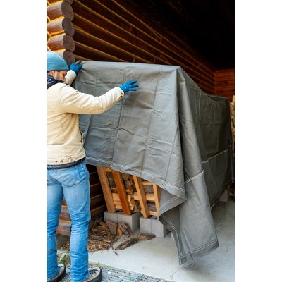 Heavy Duty Green Cotton Canvas Tarp with Brass Grommets