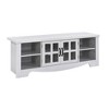 AndMakers 52.37 in. Ivory Wood TV Stand with 1 Glass-fronted Storage Cabinets Fits TV's up to 60 in. - 2 of 4