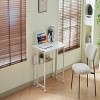 GlasFlength Folding Tables Space Saving Foldable Desk Compact Simple Design for Modern Home Offices Bedroom, White, 31.5"*22.9"*29.53" - 2 of 4