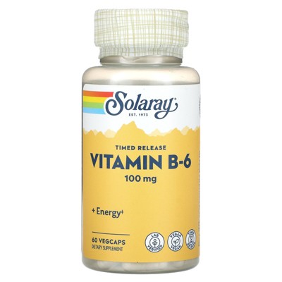 Solaray Timed Release, Vitamin B-6, 100 mg, 60 VegCaps