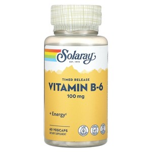 Solaray Timed Release, Vitamin B-6, 100 mg, 60 VegCaps - 1 of 4