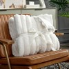 Cozy Bliss Faux Fur Plush Decorative Blanket, Cozy Warm Striped Throw Blanket - 2 of 4